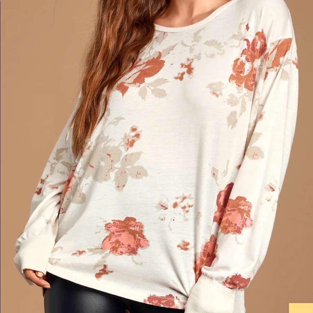 Free People Arielle Printed Long Sleeve Top